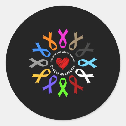 Krebsbewusstsein bekämpft Krebs Runder Aufkleber (Vorderseite)