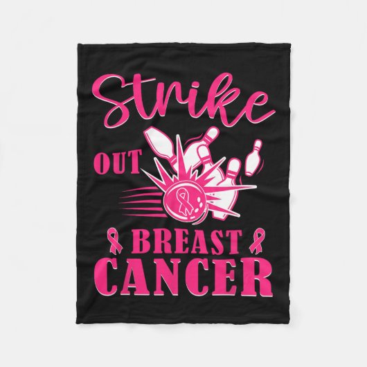 Krebsbewusstsein - Bowling bricht rosa Schleife au Fleecedecke (Vorderseite)