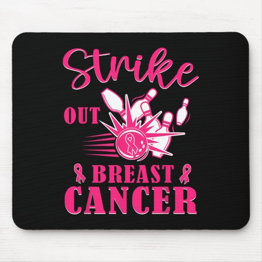 Krebsbewusstsein - Bowling bricht rosa Schleife au Mousepad (Vorne)