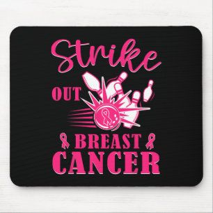 Krebsbewusstsein - Bowling Strike Out Pink Ribbon Mousepad