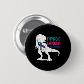 Krebsbewusstsein Cool T-rex Krieger Überlebenskamp Button (Vorne & Hinten)