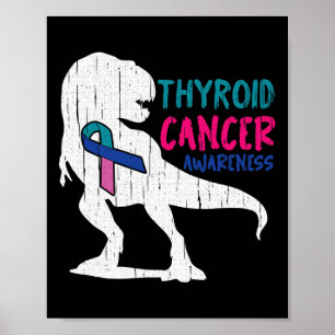 Krebsbewusstsein Cool T-rex Krieger Überlebenskamp Poster