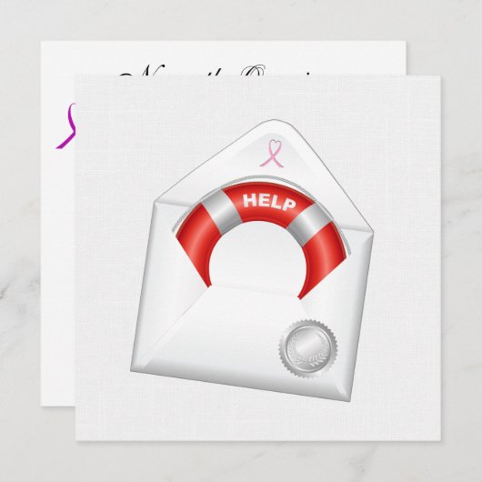 Krebsbewusstsein - Einladung zu rosa Ribbon (Vorne/Hinten)