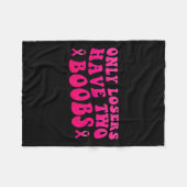 Krebsbewusstsein Funny Mastectomy Fleecedecke (Vorderseite (Horizontal))