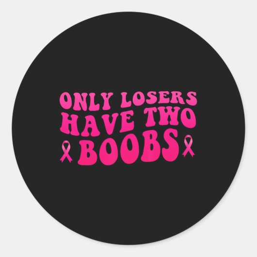Krebsbewusstsein Funny Mastectomy Runder Aufkleber (Vorderseite)