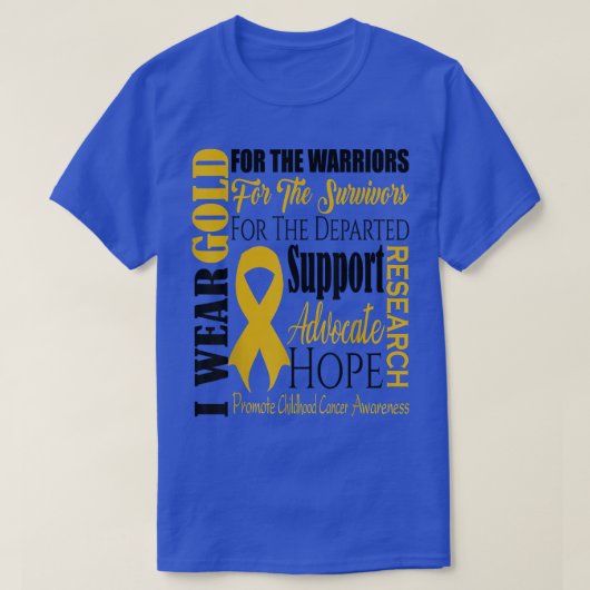 Krebsbewusstsein für Kinder T-Shirt Gold für ein K (Design vorne)