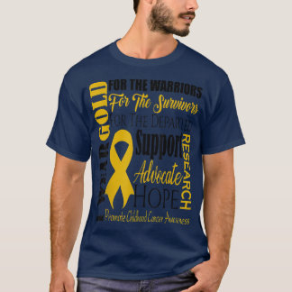 Krebsbewusstsein für Kinder T-Shirt Gold für ein K