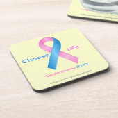 Krebsbewusstsein Getränkeuntersetzer (Linke Seite)