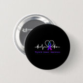 Krebsbewusstsein Herzschlag Überlebender Krieger-B Button (Vorne & Hinten)