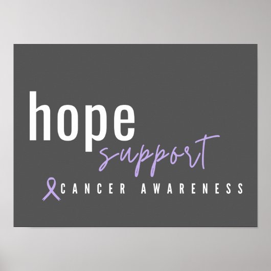 Krebsbewusstsein. Hoffnung. Unterstützung von Post Poster (Vorne)