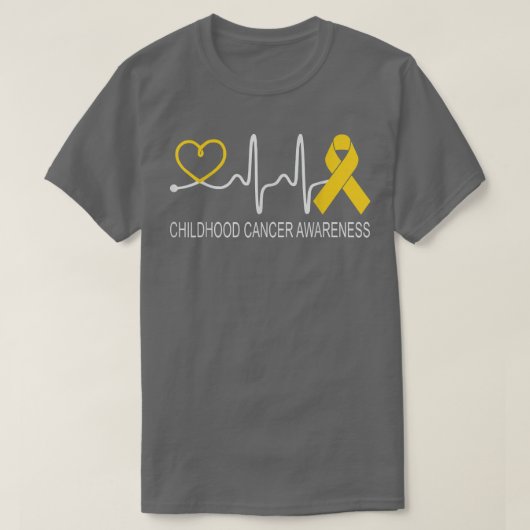 Krebsbewusstsein im Kindesalter - Gold Band 4 T-Shirt (Design vorne)
