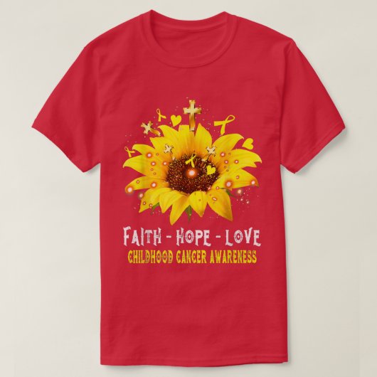 Krebsbewusstsein im Kindesalter Hoffnung Liebe Son T-Shirt (Design vorne)