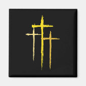 Krebsbewusstsein im Kindesalter Kreuz Christliche Magnet (Vorne)