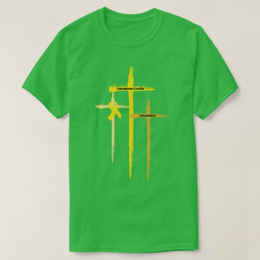 Krebsbewusstsein im Kindesalter Kreuz Christliche T-Shirt (Design vorne)
