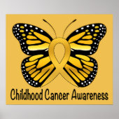Krebsbewusstsein im Kindesalter mit Herz Poster (Vorne)