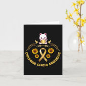 Krebsbewusstsein im Kindesalter - schöner Katzengo Karte (Gelbe Blume)