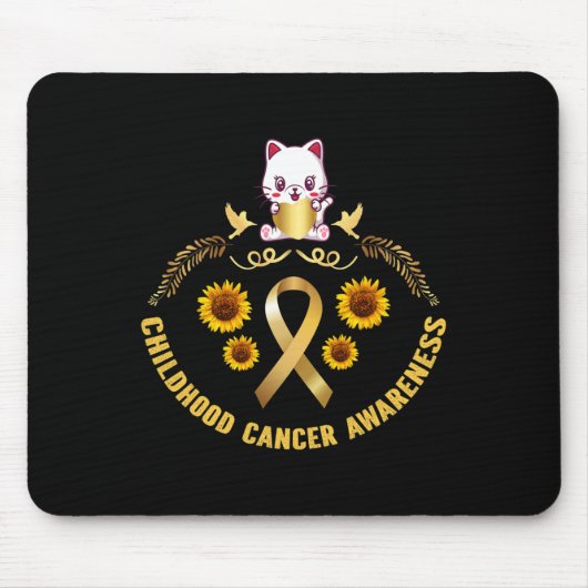 Krebsbewusstsein im Kindesalter - schöner Katzengo Mousepad (Vorne)