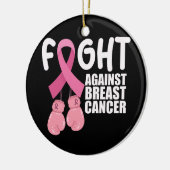 Krebsbewusstsein in der Brustkrebserkrankung in Ro Keramik Ornament (Links)