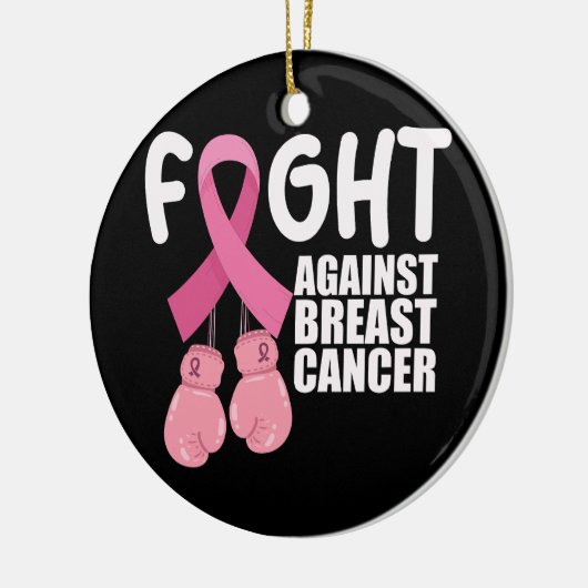 Krebsbewusstsein in der Brustkrebserkrankung in Ro Keramik Ornament (Links)