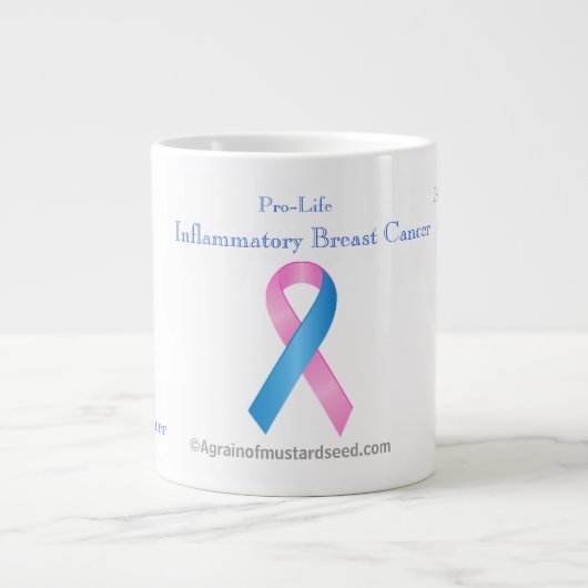 Krebsbewusstsein Jumbo-Tasse (Vorderseite)