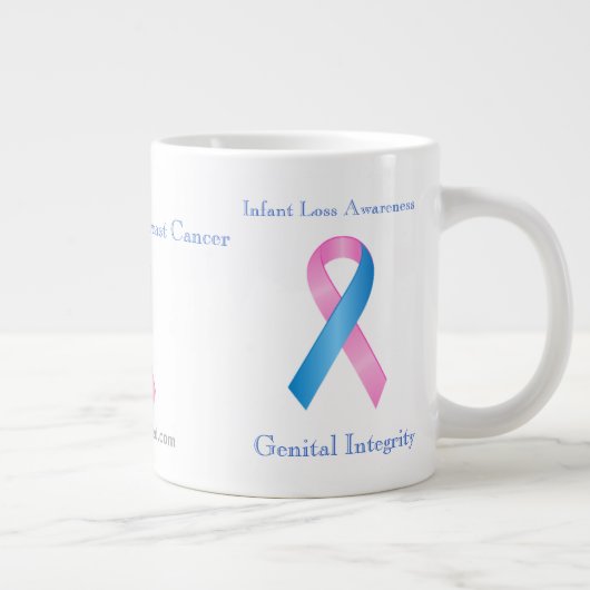 Krebsbewusstsein Jumbo-Tasse (Rechts)