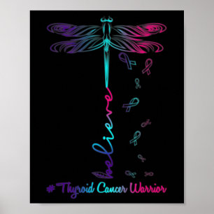 Krebsbewusstsein Krieger Dragonfly Glauben Hoffnun Poster