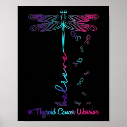 Krebsbewusstsein Krieger Dragonfly Glauben Hoffnun Poster (Vorne)