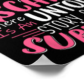 Krebsbewusstsein Krieger rosa Ribbon Brustkrebs Poster (Ecke)