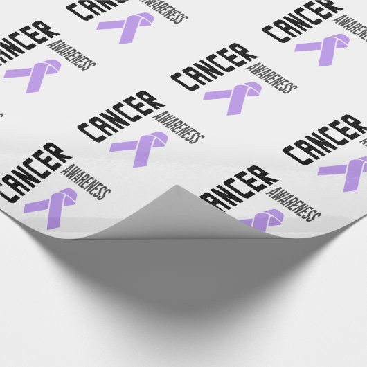 Krebsbewusstsein Lavendel (alle Krebsarten) Geschenkpapier (Ecke)