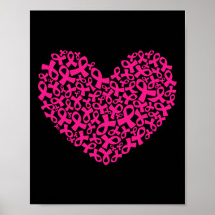 Krebsbewusstsein Monat Band Herz Frauen Männer Poster