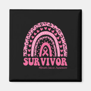 Krebsbewusstsein Pink Rainbow Breast Cancer Surviv Magnet