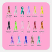 KREBSBEWUSSTSEIN QUADRATISCHER AUFKLEBER (Vorderseite)