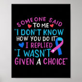 Krebsbewusstsein Ribbon Blue Pink Aquamarine Kämpf Poster (Vorne)