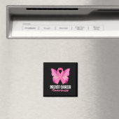 Krebsbewusstsein rosa Flachblütenschmetterling Magnet (In Situ (Geschirrspüler))
