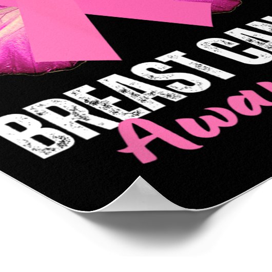 Krebsbewusstsein rosa Flachblütenschmetterling Poster (Ecke)