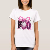 Krebsbewusstsein - rosa Halloween-Geist T-Shirt (Vorderseite)