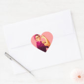 Krebsbewusstsein Rosie The Riveter Herz-Aufkleber (Umschlag)