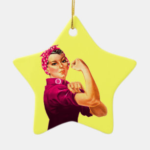 Krebsbewusstsein Rosie The Riveter Keramikornament