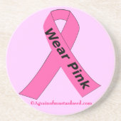 Krebsbewusstsein Sandstein Untersetzer (Vorne)