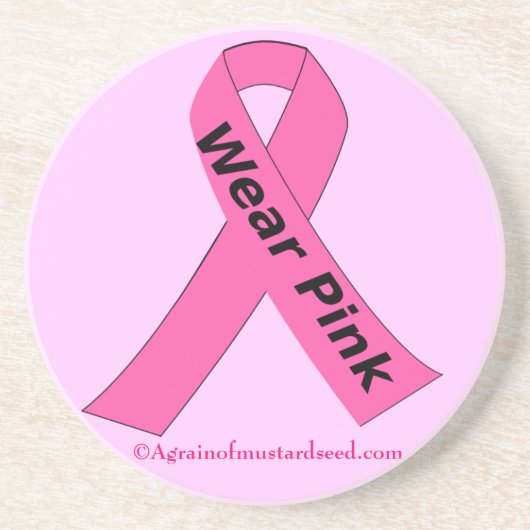 Krebsbewusstsein Sandstein Untersetzer (Vorne)