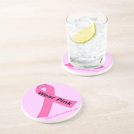 Krebsbewusstsein Sandstein Untersetzer (Seite)