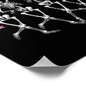 Krebsbewusstsein Skelett tanzen rosa Multifunktion Poster (Ecke)