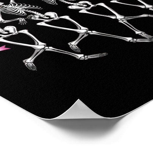 Krebsbewusstsein Skelett tanzen rosa Multifunktion Poster (Ecke)