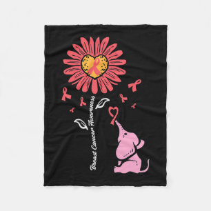 Krebsbewusstsein Sonnenblumen Elefant Girl Kinder  Fleecedecke