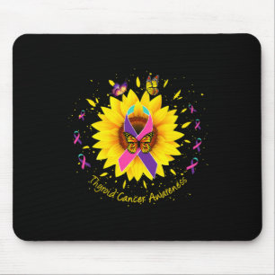 Krebsbewusstsein Sonnenblumen-Schmetterling-Gesche Mousepad
