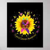 Krebsbewusstsein Sonnenblumen-Schmetterling-Gesche Poster (Vorne)