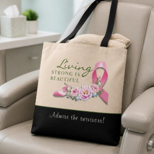 Krebsbewusstsein - Stark ist schön Tote Bag Tasche