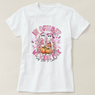 Krebsbewusstsein tragen wir rosa T-Shirt