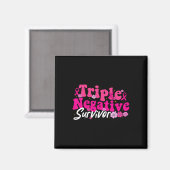 Krebsbewusstsein Triple Negative Survivor Blume Magnet (Vorderseite/Rückseite)
