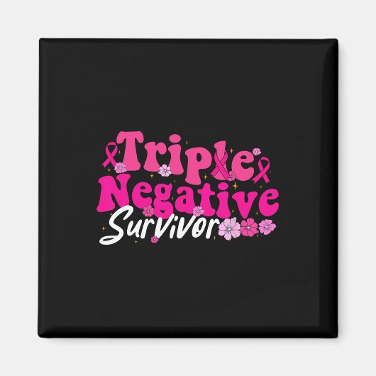 Krebsbewusstsein Triple Negative Survivor Blume Magnet (Vorne)
